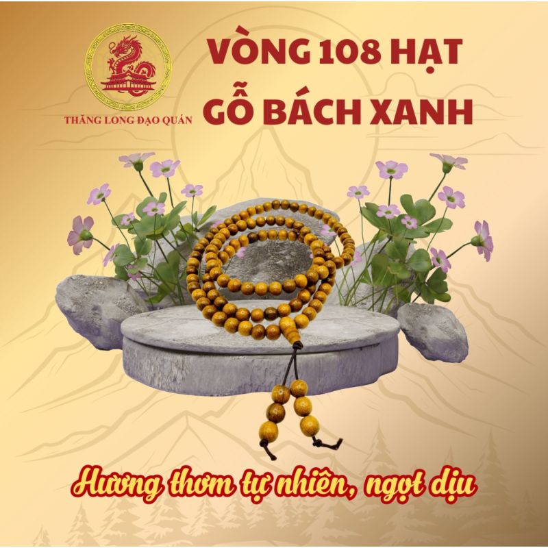 Vòng tay 108 hạt Gỗ Bách Xanh Mộc Châu thơm ngọt theo thời gian, hương thơm tự nhiên