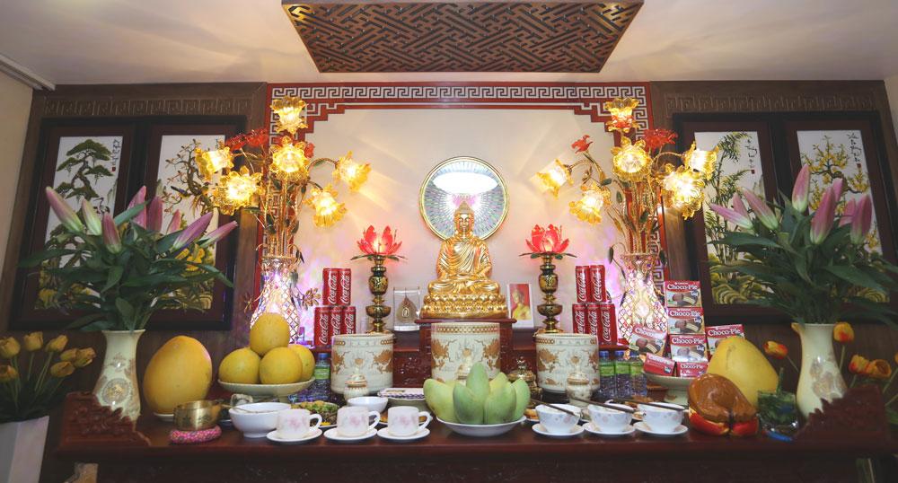 Lập bàn thờ Phật thể hiện lòng tri ân với Đức Phật