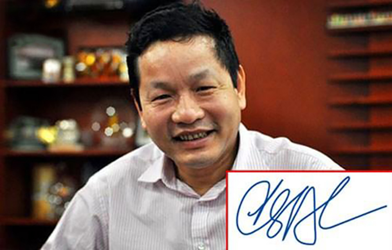 Chữ ký của chủ tịch Tập đoàn FPT – ông Trương Gia Bình