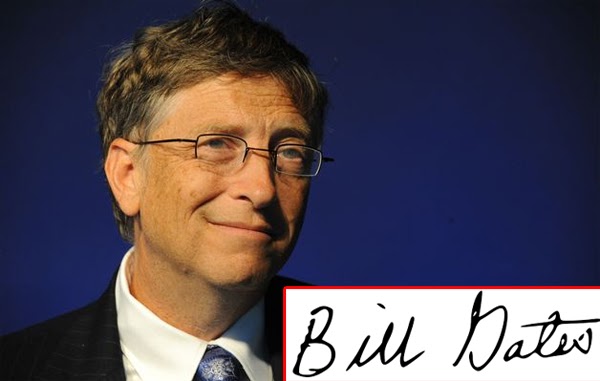 Chữ ký của tỷ phú Bill Gates (nhà sáng lập Microsoft)