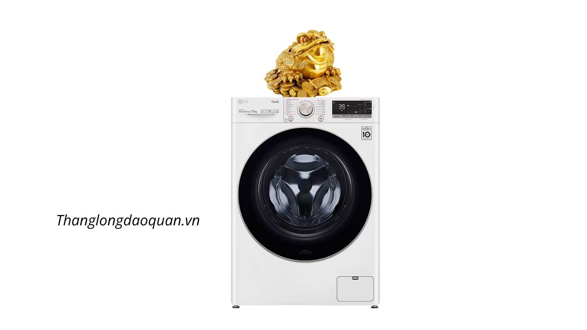 Đặt ếch vàng trên máy giặt có thể mang lại tài lộc cho gia chủ.